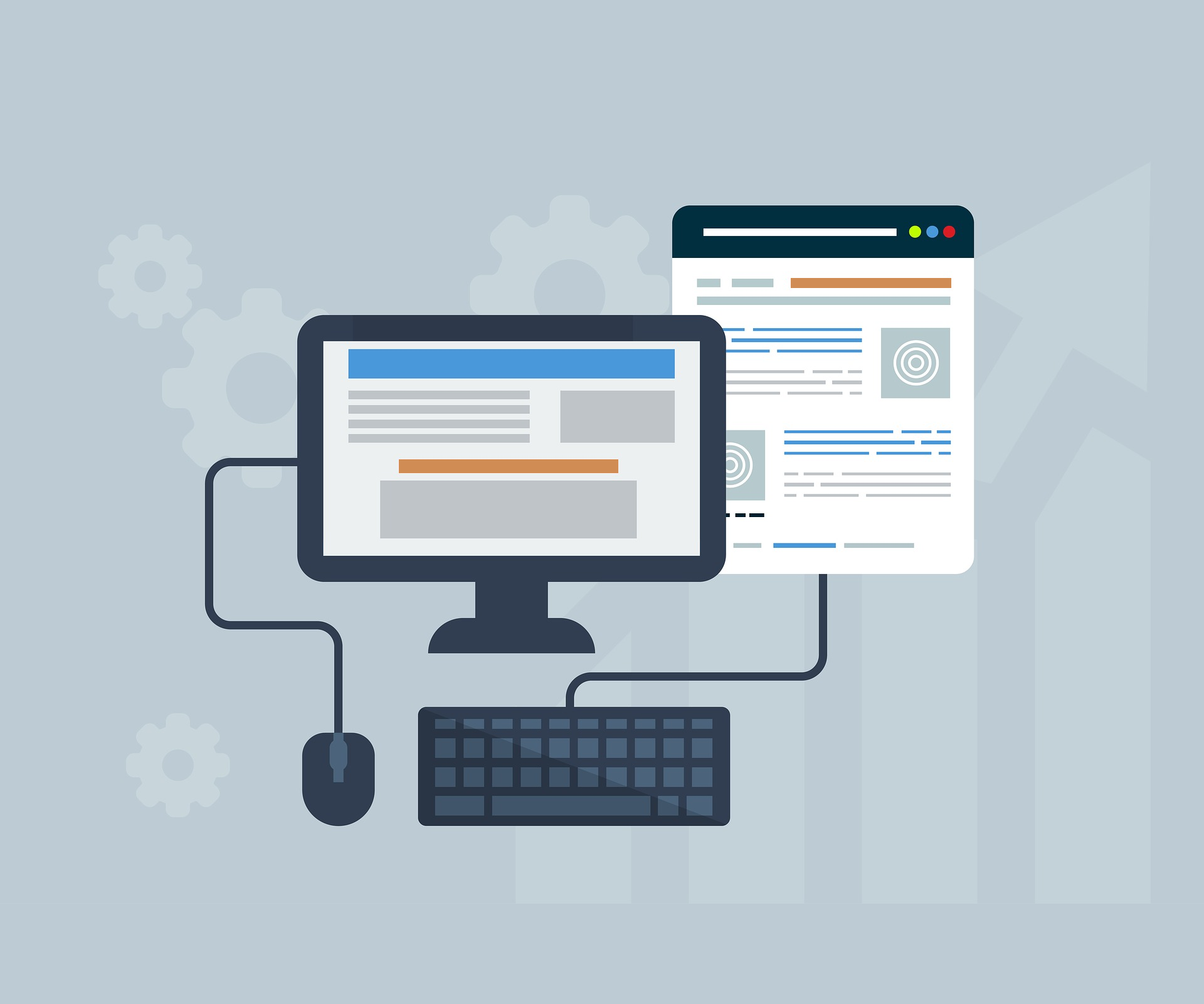 Software development and web application design illustration